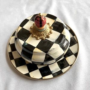 MacKenzie-Childs Courtly Check covered butter dish